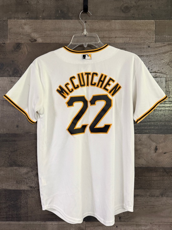 Majestic Other - McCutchen White Pittsburgh Pirates Button-Up Jersey with Black and Yellow Trim